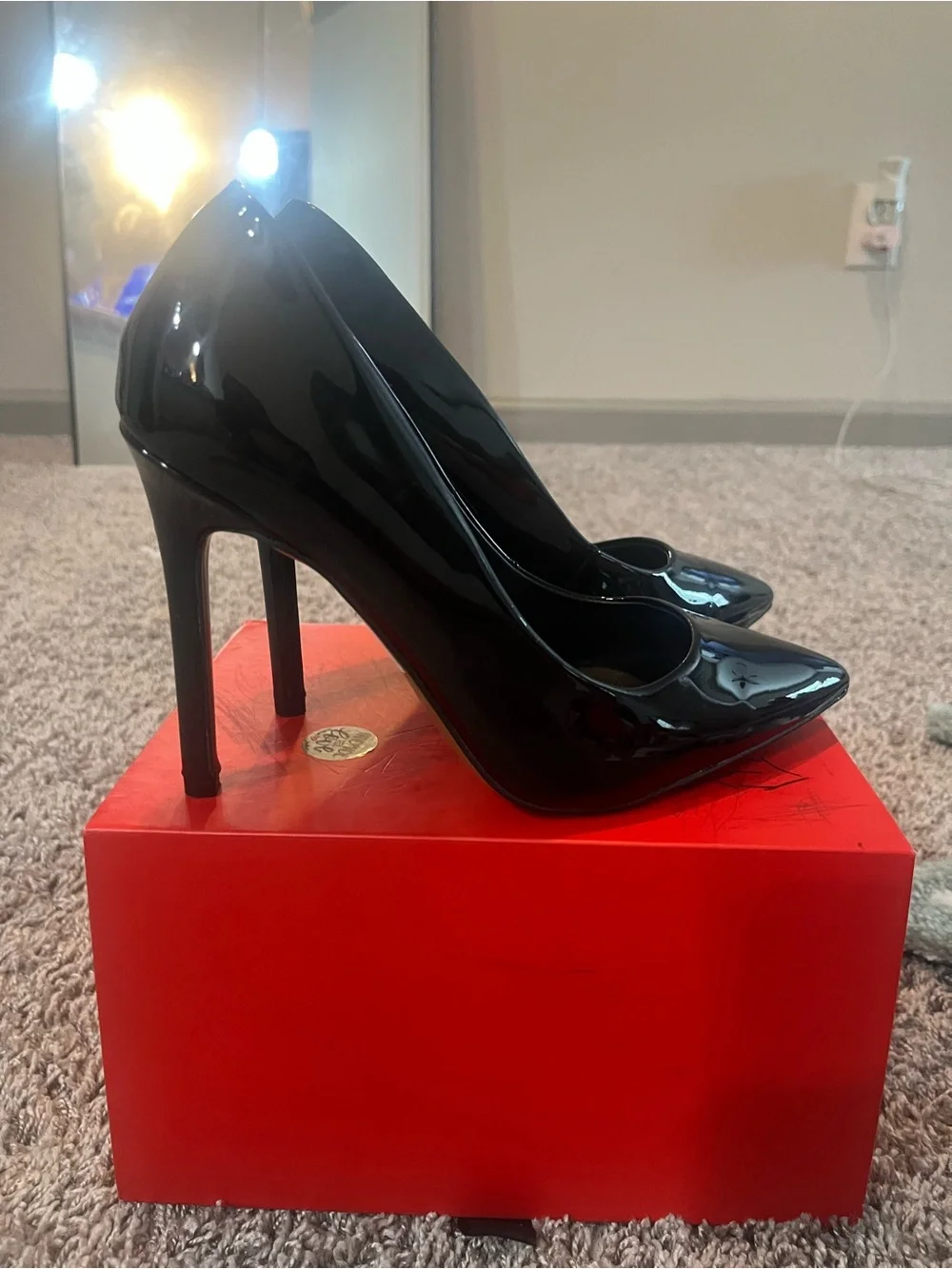 Aldo Black Patent Pointed-Toe Stiletto Pumps